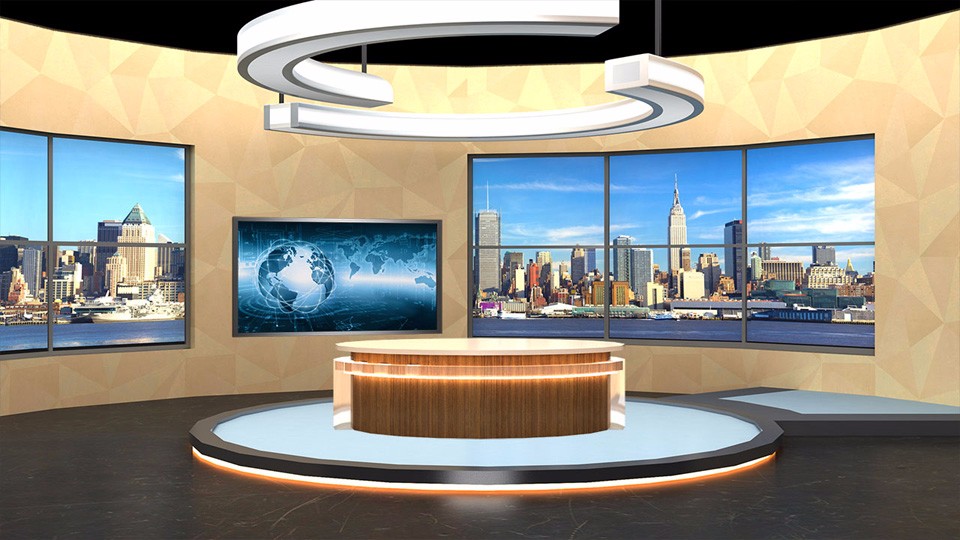 圆弧形风格虚拟演播室背景素材