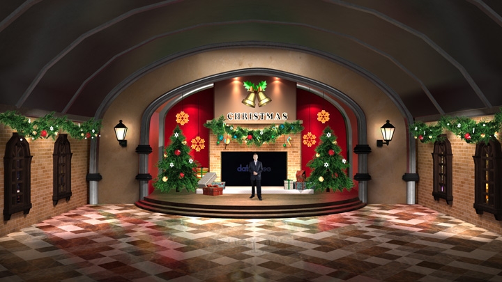 【TVS-2000A】 圣诞节主题风格虚拟演播室背景