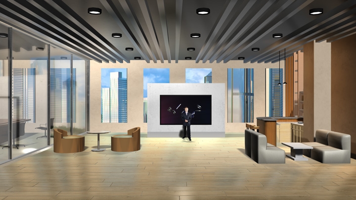 【TVS-2000A】明亮风格办公室虚拟演播室背景