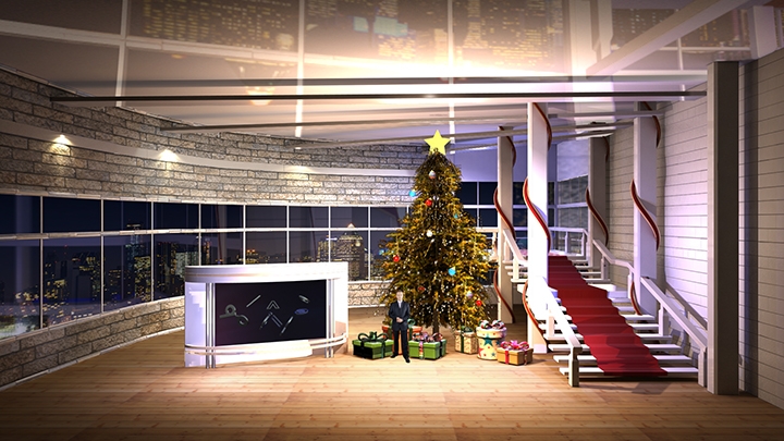 【TVS-2000A】 现代风格的圣诞节虚拟演播室场景