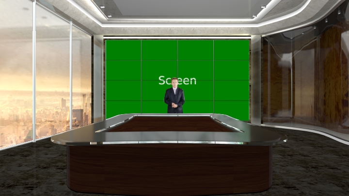 大型电视背景墙虚拟演播室场景