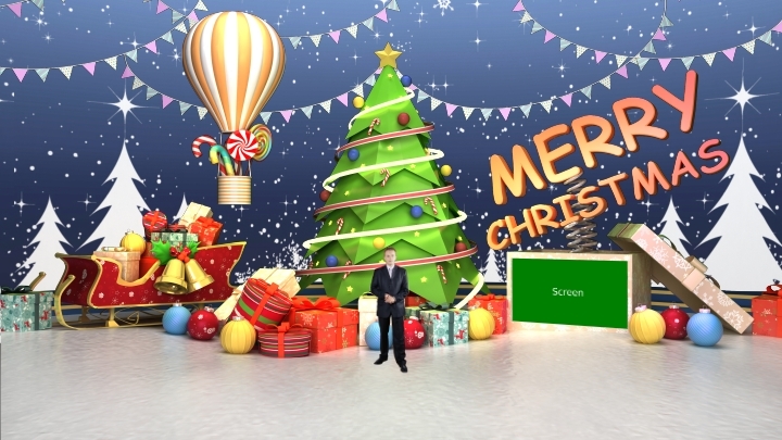 圣诞节主题虚拟演播室背景