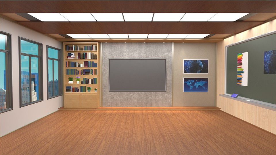 教室风格虚拟演播室背景