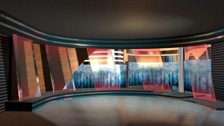 【TVS-2000A模板】世界金融新闻类虚拟演播室背景素材 