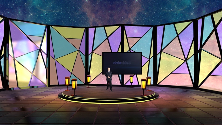 【TVS-2000A】星空，彩色玻璃虚拟演播室背景